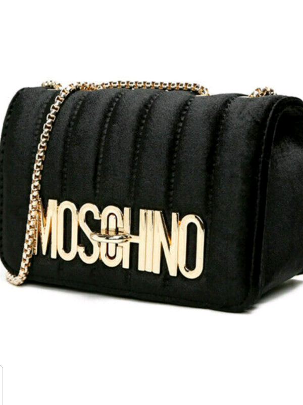 moschino black velvet bag